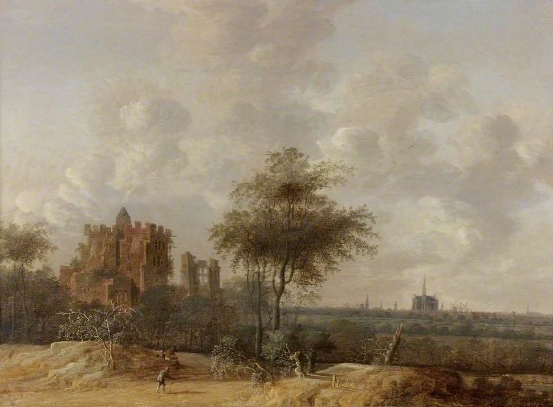 Order Paintings Reproductions Landscape with the Ruined Castle of Brederode and a Distant View of Haarlem, 1655 by Anthony Jansz Van Der Croos | ArtsDot.com
