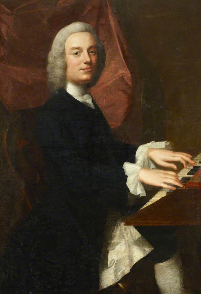 Portrait of an Unidentified Man Playing a Spinet (formerly called `Thomas Arne`), 1748 by Willem Verelst Willem Verelst | ArtsDot.com
