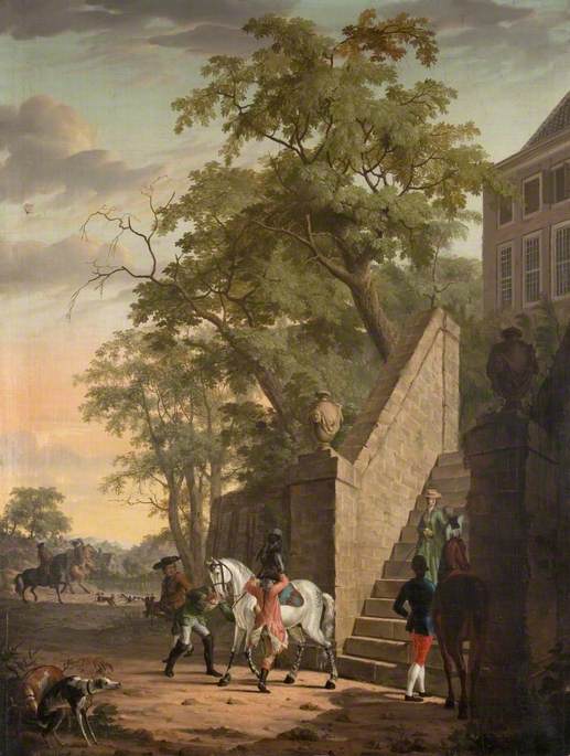 A Hawking Party Preparing to Depart, 1779 by Gerrit Malleyn Gerrit Malleyn | ArtsDot.com