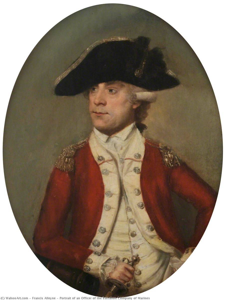 Order Art Reproductions Portrait of an Officer of the Battalion Company of Marines, 1785 by Francis Alleyne (1750-1815) | ArtsDot.com