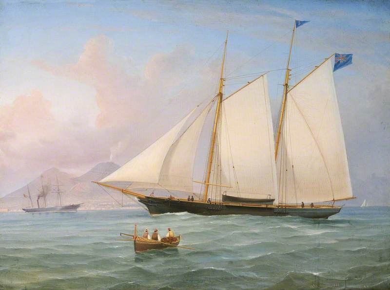 Compra Riproduzioni D'arte Del Museo Lo Yacht `Diadem`, 1864 di Tommaso De Simone (1805-1888) | ArtsDot.com