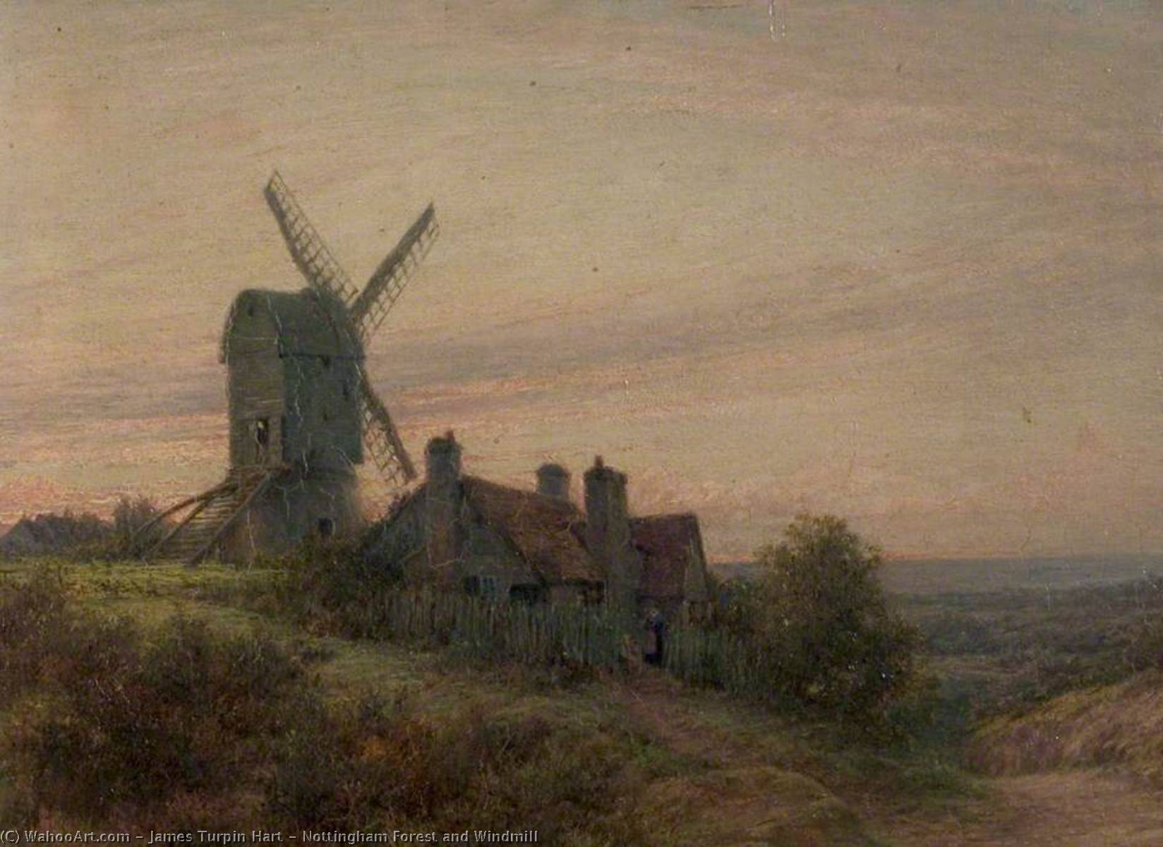 Order Art Reproductions Nottingham Forest and Windmill by James Turpin Hart (1835-1899) | ArtsDot.com