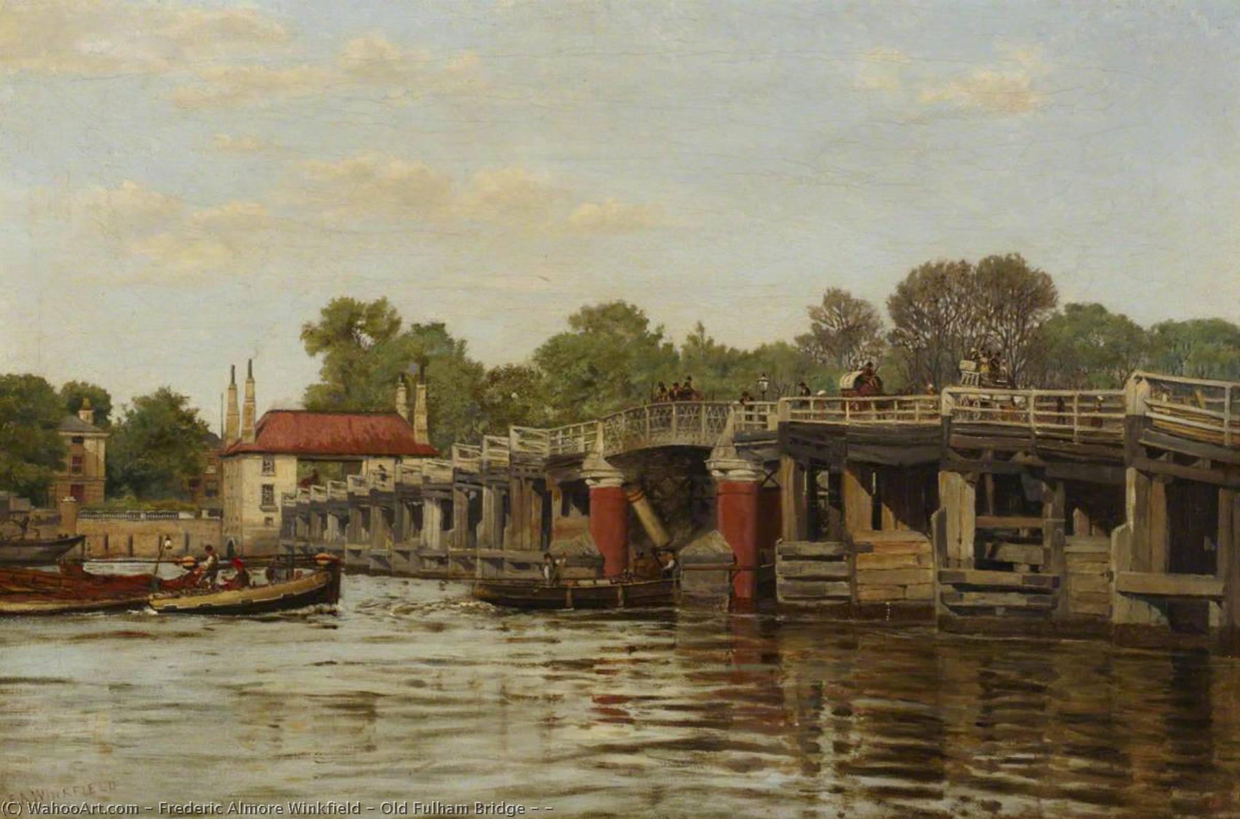 Old Fulham Bridge ( ), 1872 by Frederic Almore Winkfield Frederic Almore Winkfield | ArtsDot.com