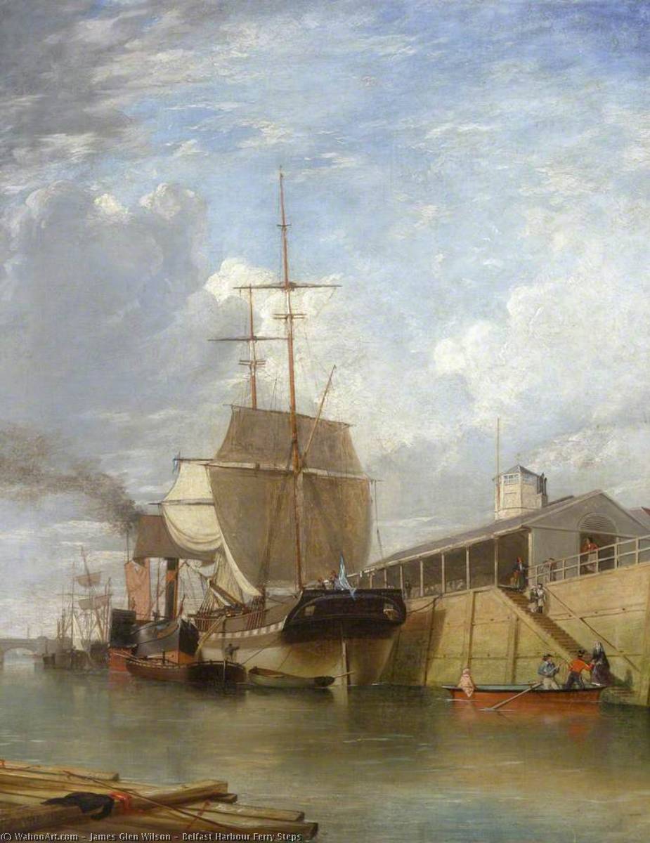 Belfast Harbour Ferry Steps, 1851 by James Glen Wilson James Glen Wilson | ArtsDot.com