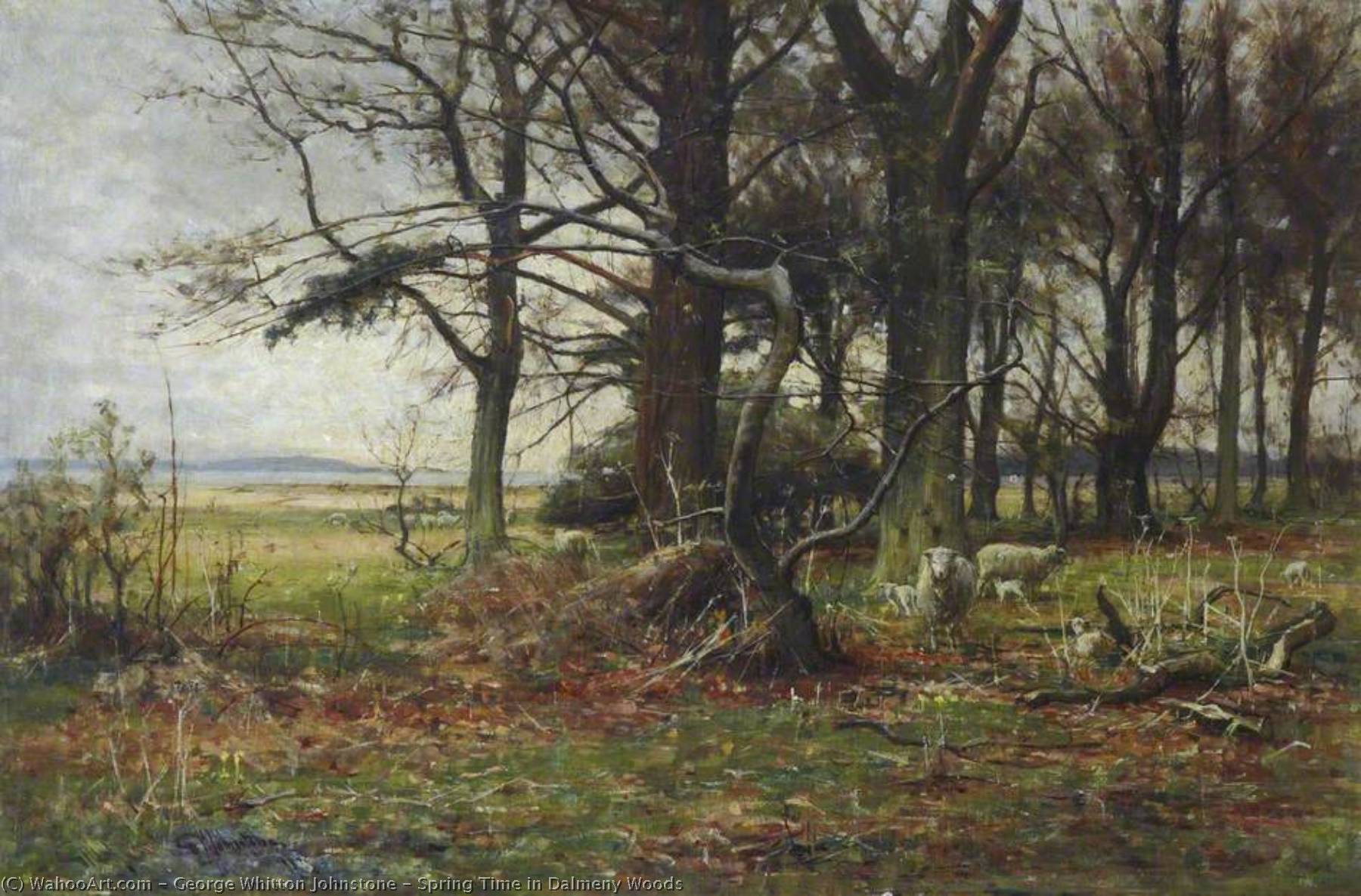 Spring Time in Dalmeny Woods by George Whitton Johnstone George Whitton Johnstone | ArtsDot.com