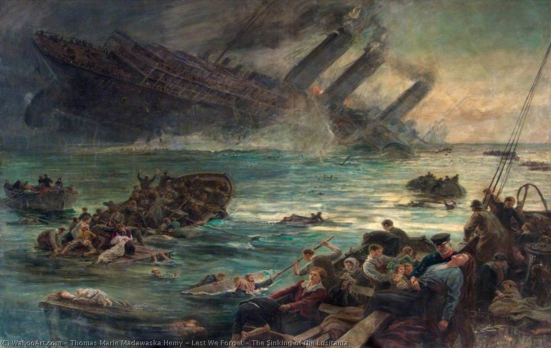 Lest We Forget – The Sinking of the Lusitania by Thomas Marie Madawaska Hemy Thomas Marie Madawaska Hemy | ArtsDot.com