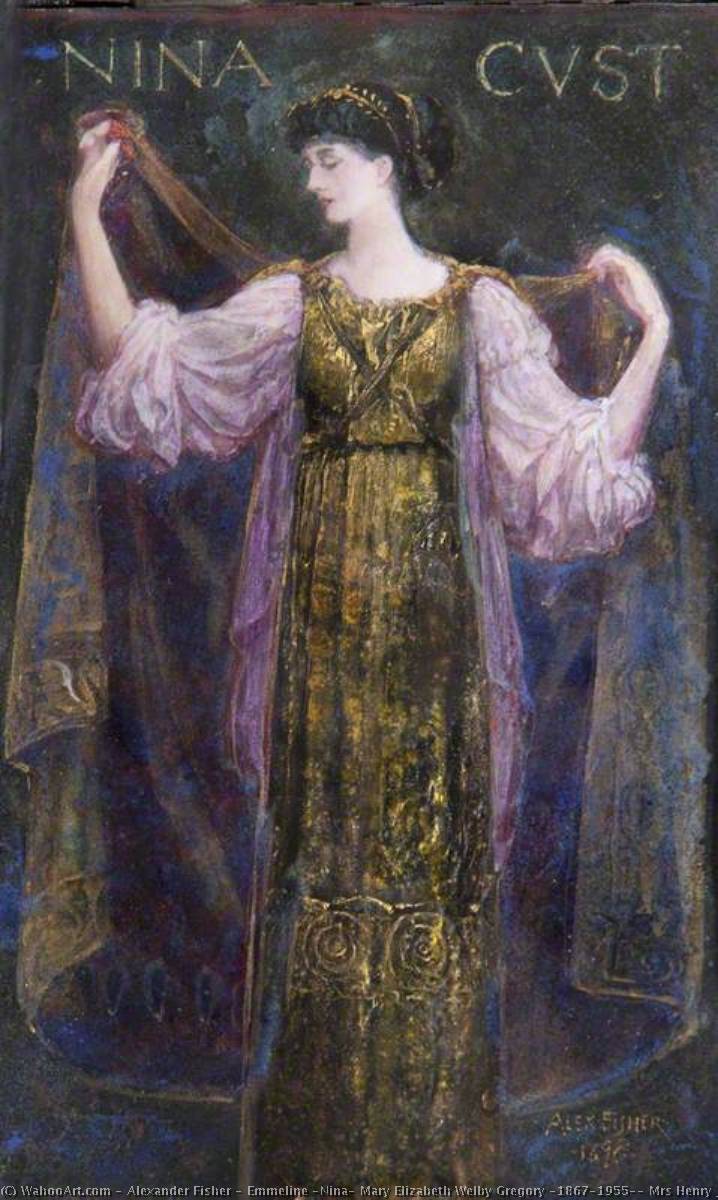 Emmeline `Nina` Mary Elizabeth Welby Gregory (1867–1955), Mrs Henry John Cockayne Cust by Alexander Fisher Alexander Fisher | ArtsDot.com