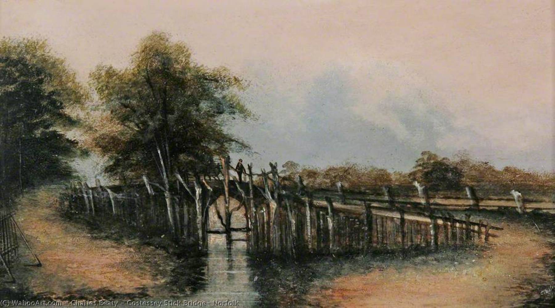 Costessey Stick Bridge, Norfolk, 1878 by Charles Beaty Charles Beaty | ArtsDot.com