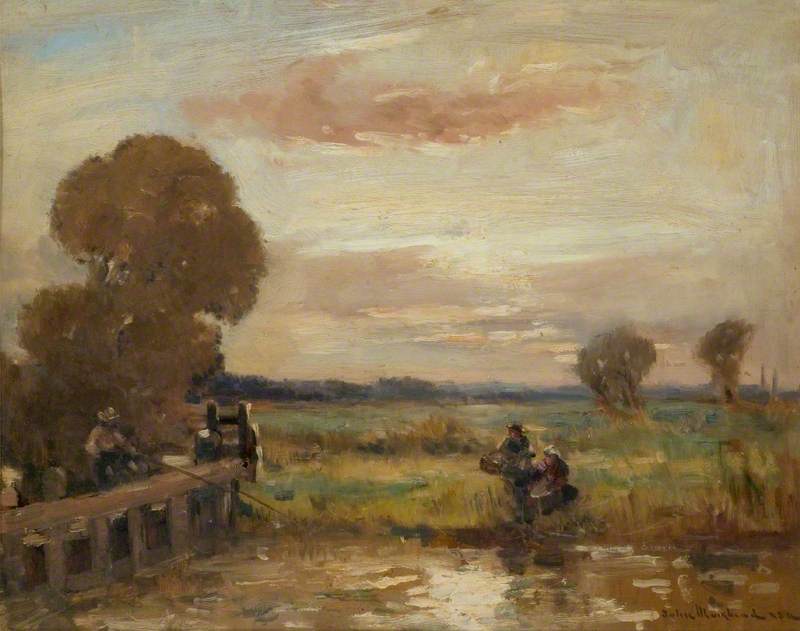 Water Meadows (possibly the Ouse between St Ives and Huntingdon) by John Muirhead John Muirhead | ArtsDot.com