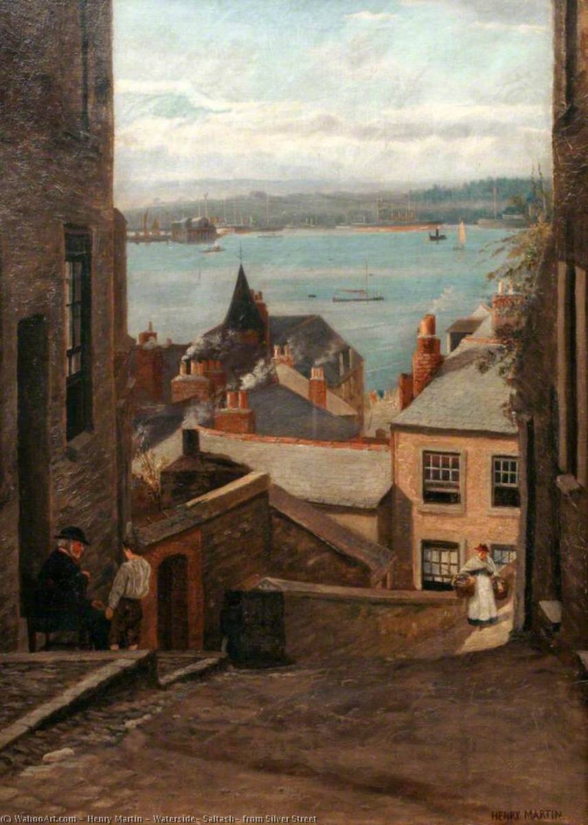 Waterside, Saltash, from Silver Street, 1900 by Henry Martin Henry Martin | ArtsDot.com