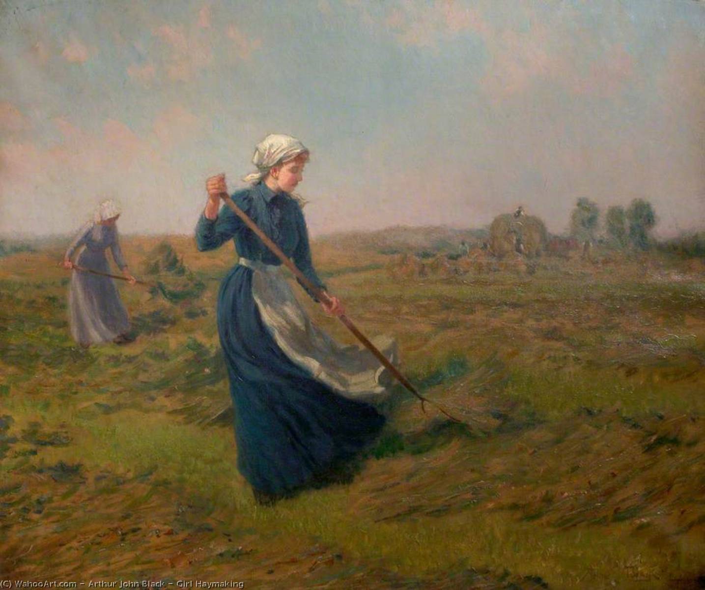 Girl Haymaking by Arthur John Black Arthur John Black | ArtsDot.com