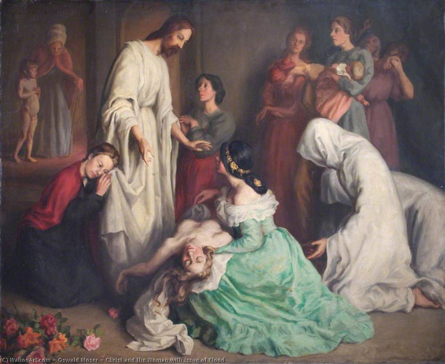基督和有血问题的女人, 1915 通过 Oswald Moser Oswald Moser | ArtsDot.com