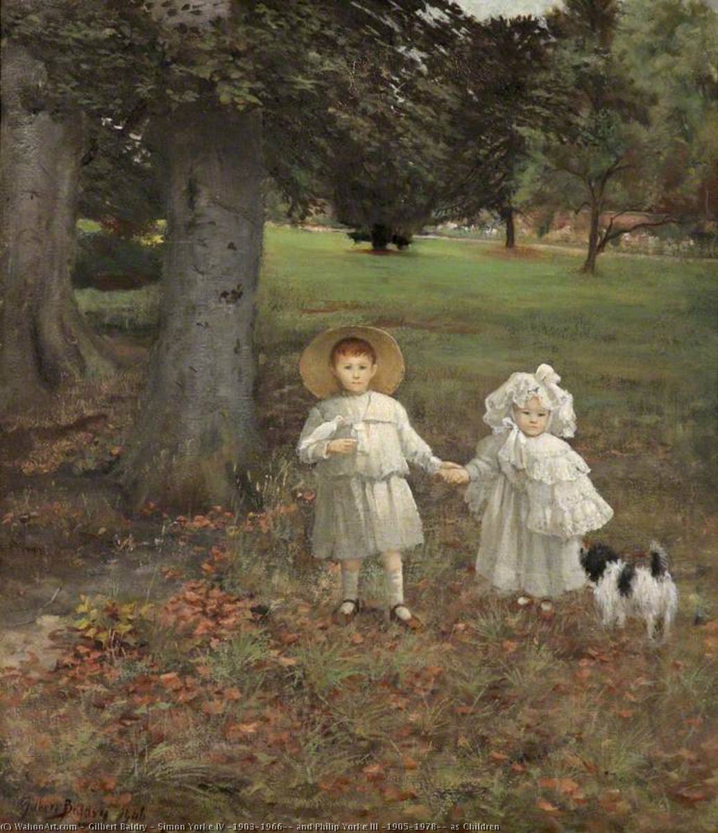 Simon Yorke IV (1903–1966), and Philip Yorke III (1905–1978), as Children, 1906 by Gilbert Baldry Gilbert Baldry | ArtsDot.com
