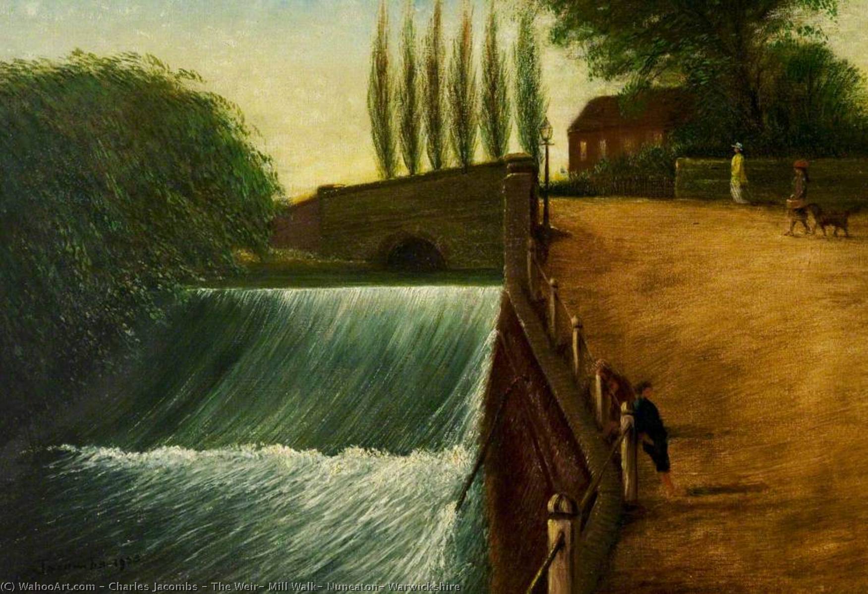 The Weir, Mill Walk, Nuneaton, Warwickshire, 1924 by Charles Jacombs Charles Jacombs | ArtsDot.com
