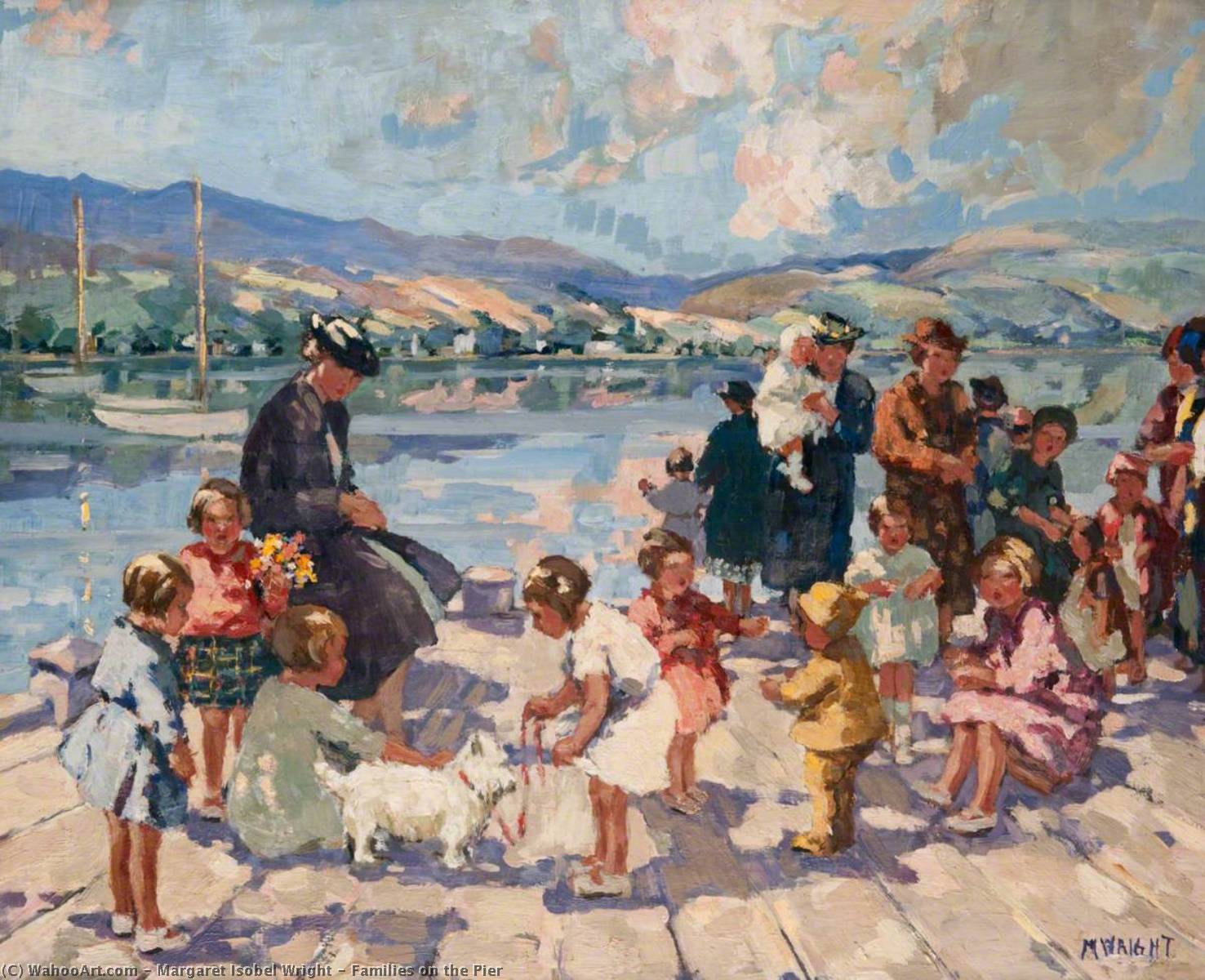 Families on the Pier by Margaret Isobel Wright Margaret Isobel Wright | ArtsDot.com