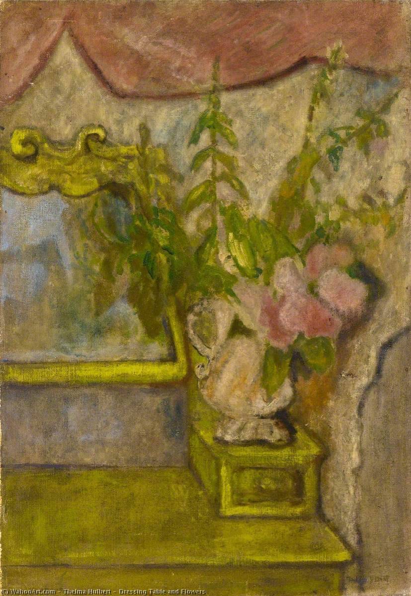 Dressing Table and Flowers, 1939 by Thelma Hulbert Thelma Hulbert | ArtsDot.com