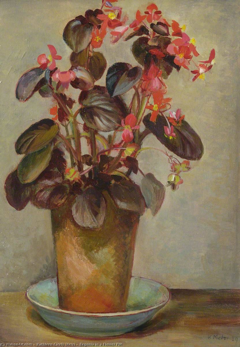Begonia in un vaso di fiori, 1939 di Kathleen Cicely Melzi Kathleen Cicely Melzi | ArtsDot.com