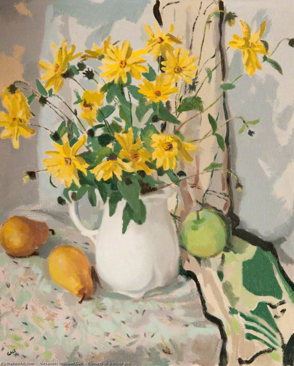 Flowers in a White Jug by Alexander Milligan Galt Alexander Milligan Galt | ArtsDot.com