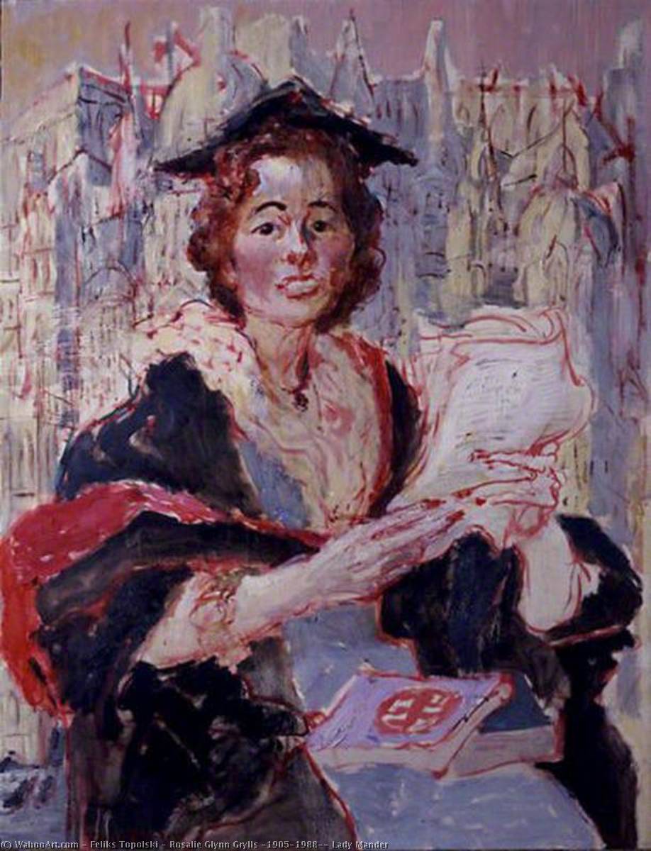 Rosalie Glynn Grylls (1905–1988), Lady Mander, 1940 by Feliks Topolski Feliks Topolski | ArtsDot.com