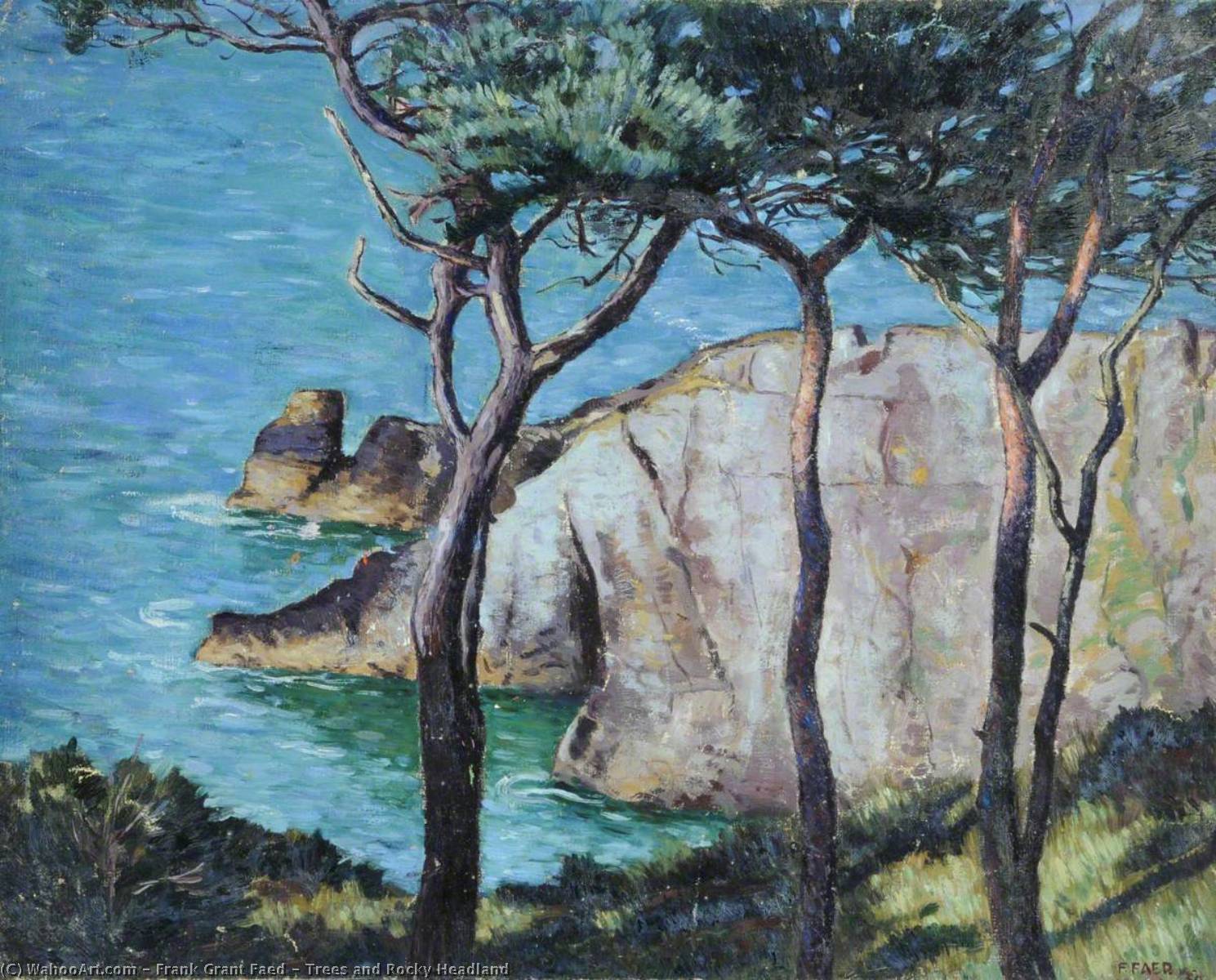 Trees and Rocky Headland, 1930 by Frank Grant Faed Frank Grant Faed | ArtsDot.com