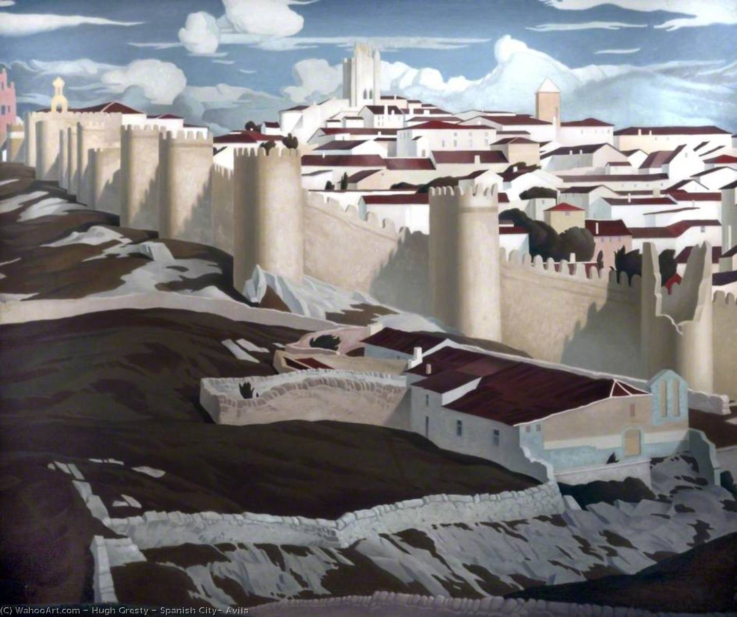Spanish City, Avila, 1932 by Hugh Gresty Hugh Gresty | ArtsDot.com