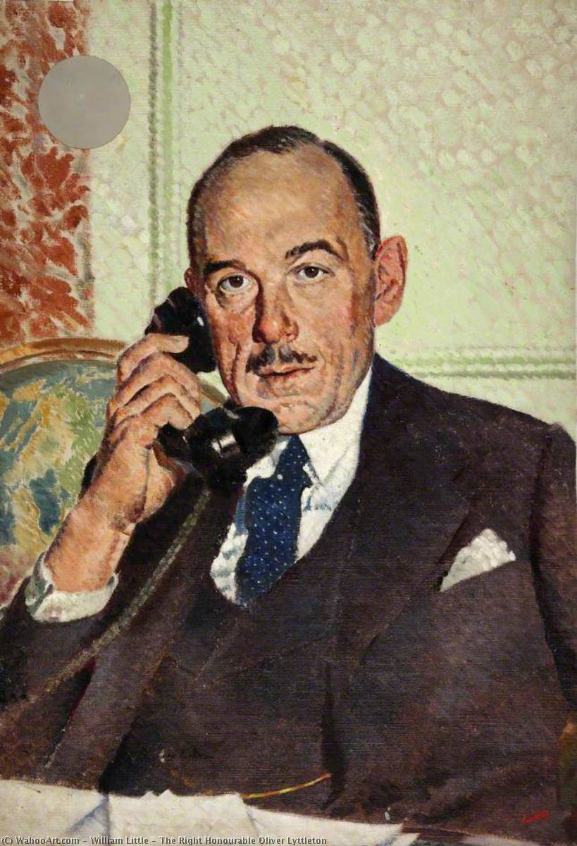The Right Honourable Oliver Lyttleton, 1946 by William Little William Little | ArtsDot.com