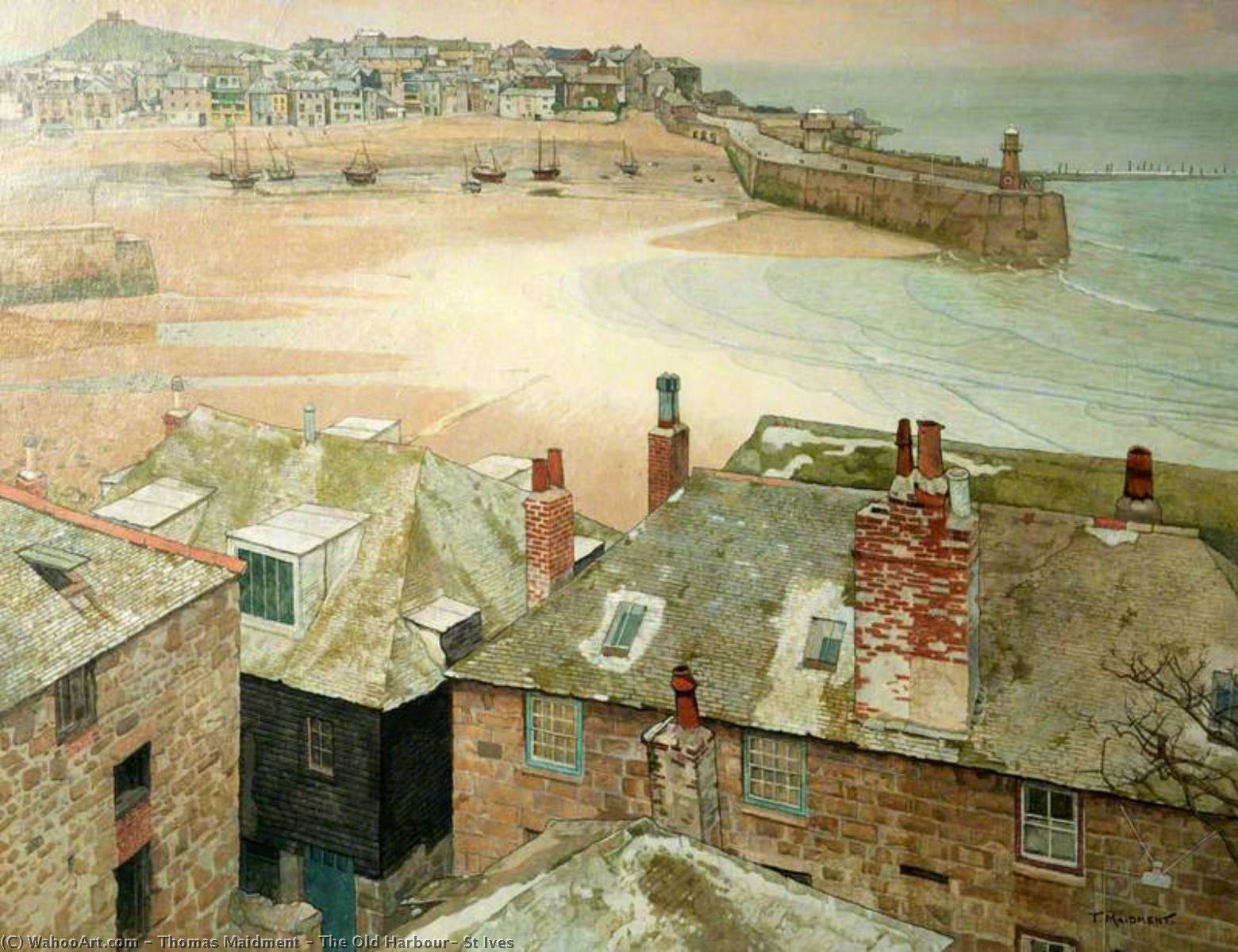 The Old Harbour, St Ives, 1937 by Thomas Maidment Thomas Maidment | ArtsDot.com