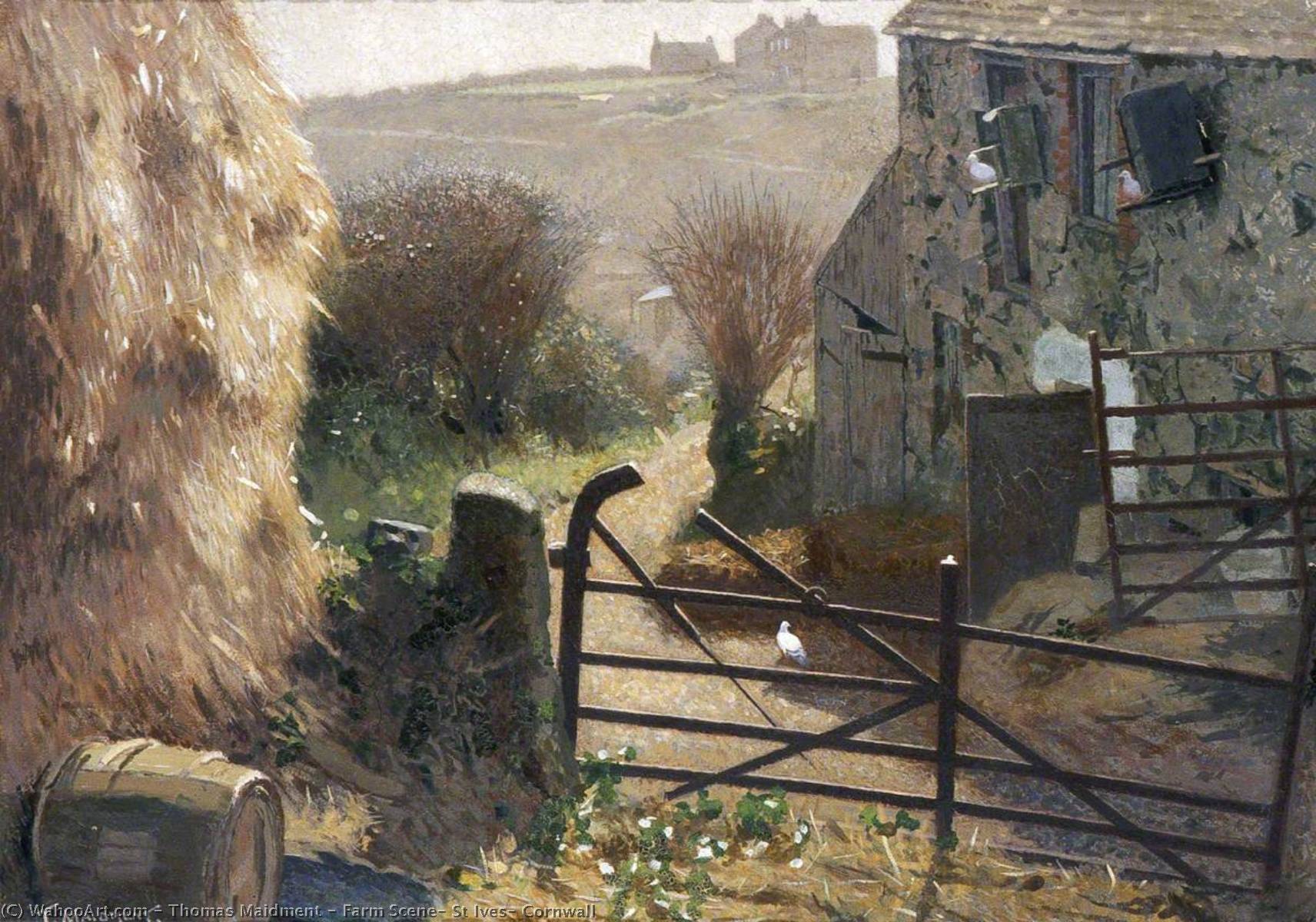 Farm Scene, St Ives, Cornwall, 1932 by Thomas Maidment Thomas Maidment | ArtsDot.com