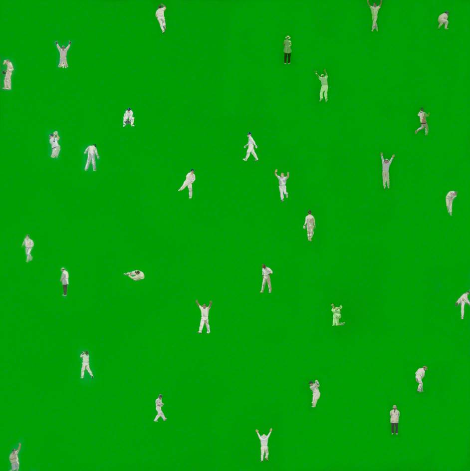 Untitled Green with Cricketers, 1999 by Blaise Drummond Blaise Drummond | ArtsDot.com