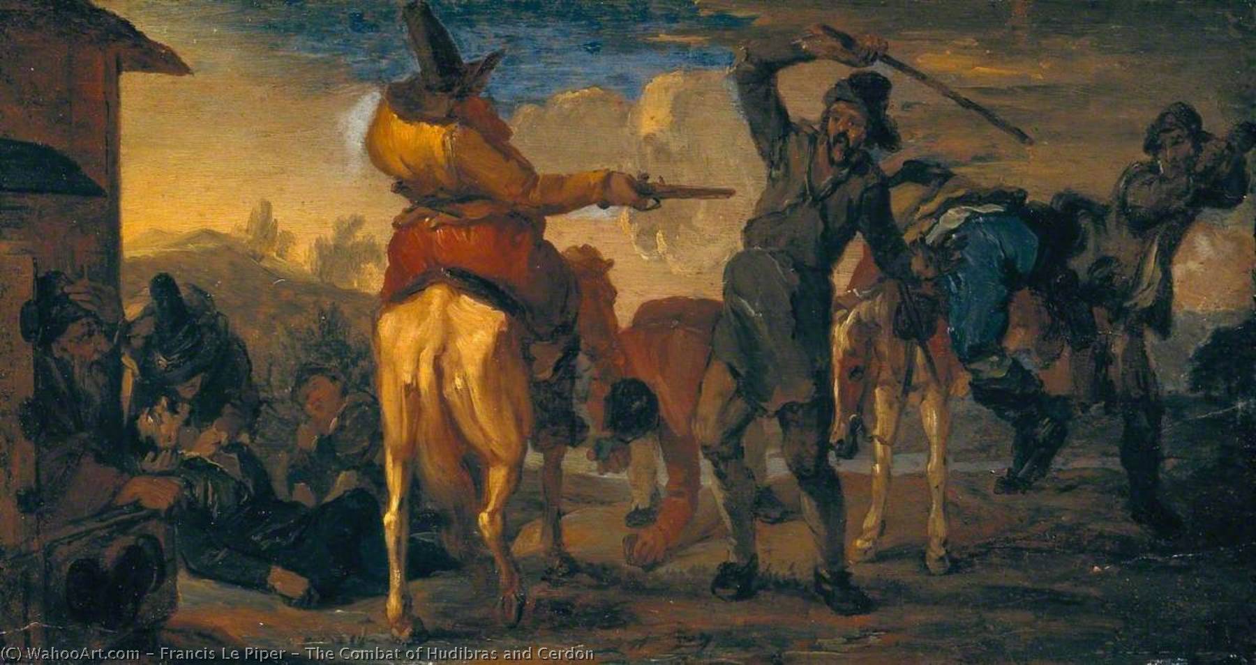 Order Oil Painting Replica The Combat of Hudibras and Cerdon by Francis Le Piper (1640-1695) | ArtsDot.com