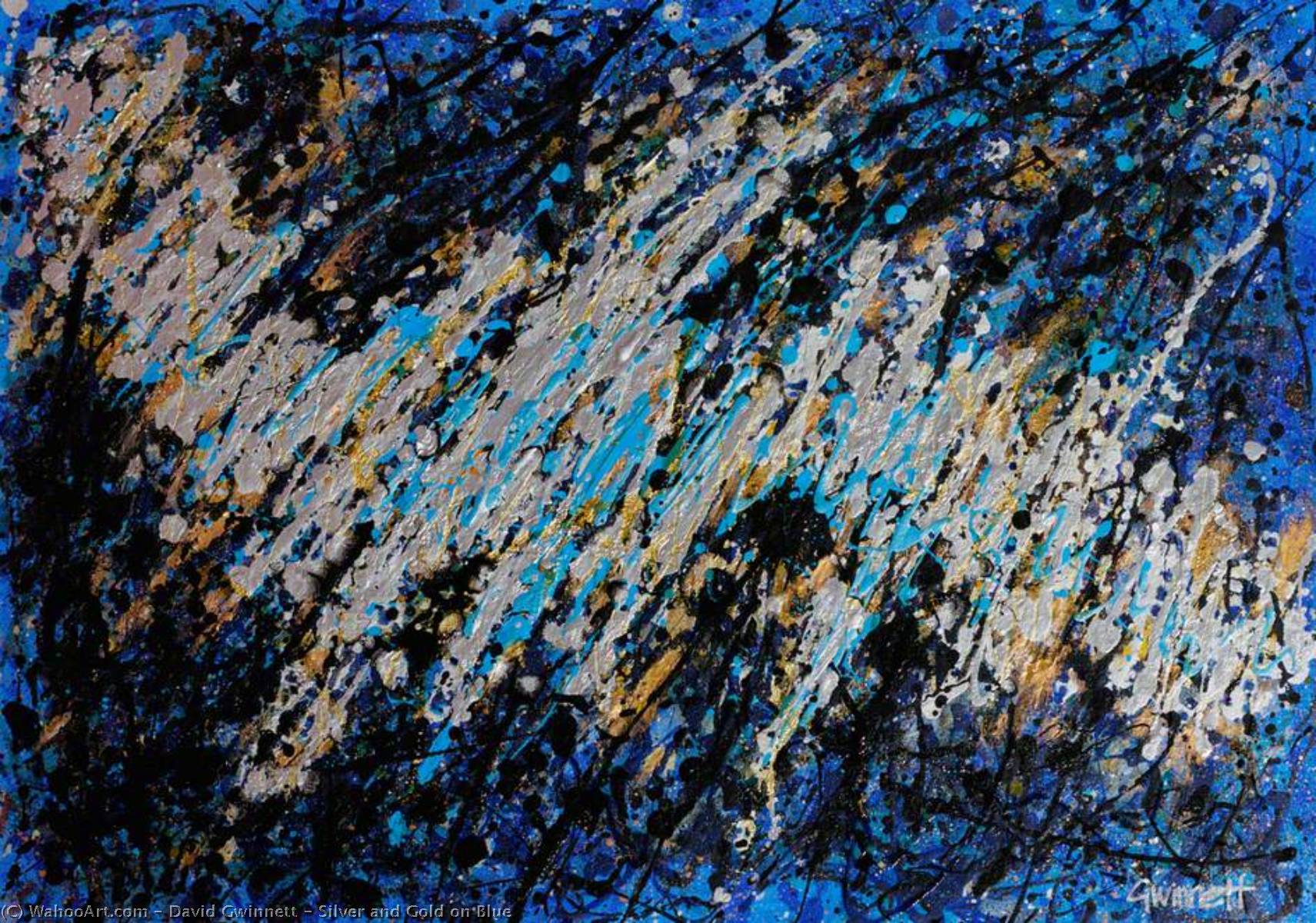 Silver and Gold on Blue by David Gwinnett David Gwinnett | ArtsDot.com