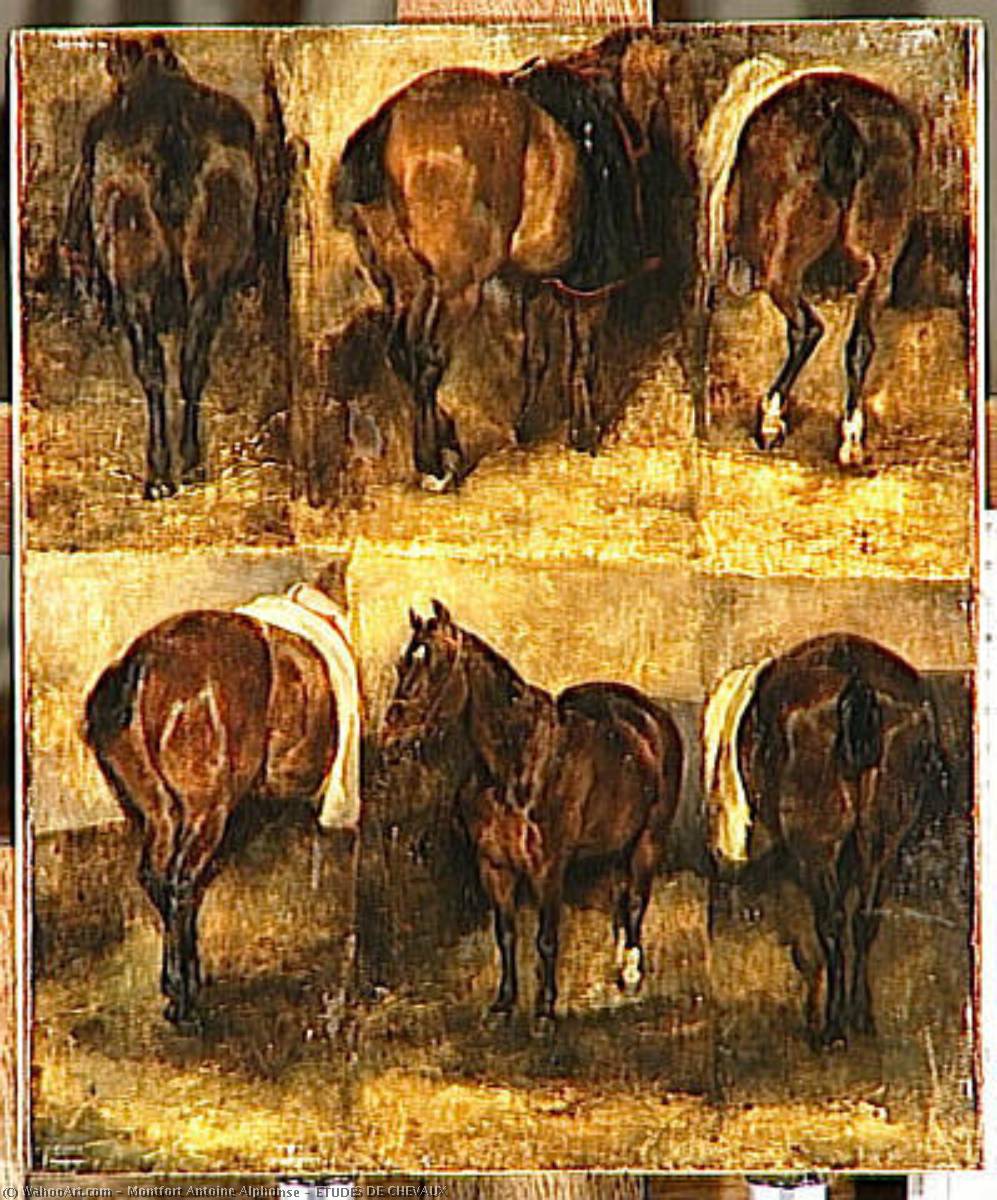 Order Oil Painting Replica ETUDES DE CHEVAUX by Montfort Antoine Alphonse (1802-1884) | ArtsDot.com