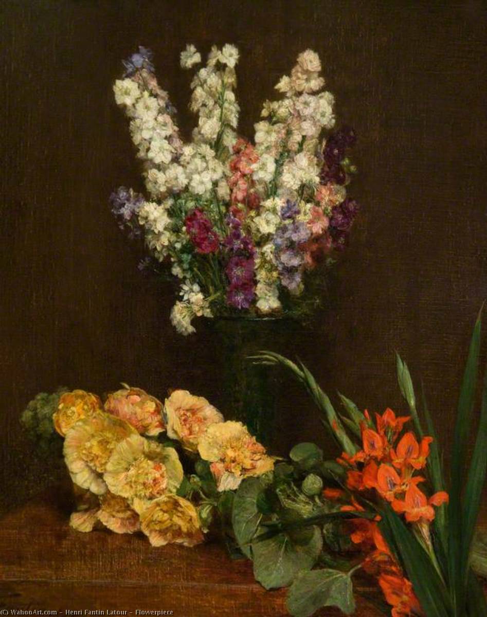 Buy Museum Art Reproductions Flowerpiece, 1869 by Henri Fantin Latour (1836-1904, France) | ArtsDot.com