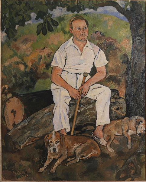 Order Oil Painting Replica André Utter et ses chiens by Suzanne Valadon (1865-1938, France) | ArtsDot.com