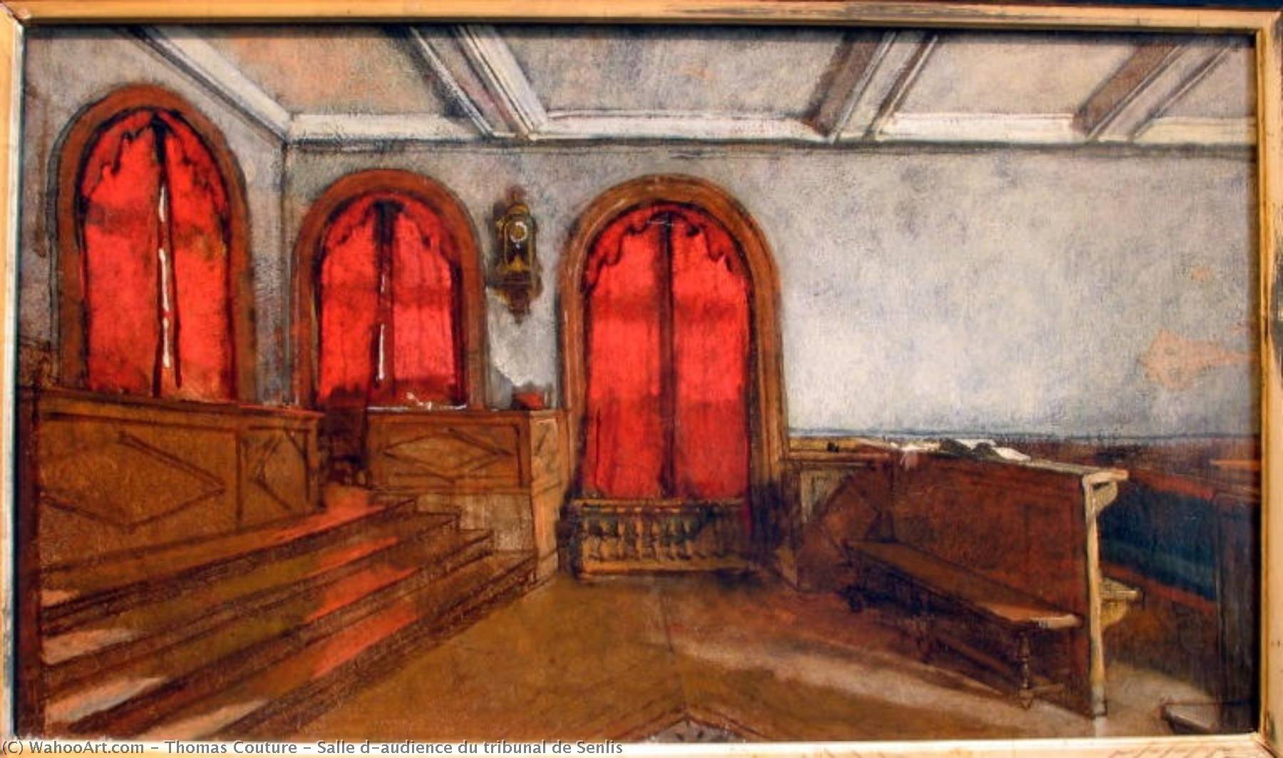 Order Oil Painting Replica Salle d`audience du tribunal de Senlis by Thomas Couture (1815-1879, France) | ArtsDot.com