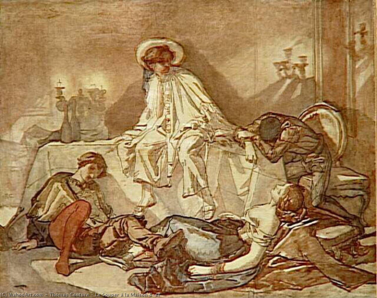 顺序 油畫 Le Souper à la House d`or 通过 Thomas Couture (1815-1879, France) | ArtsDot.com