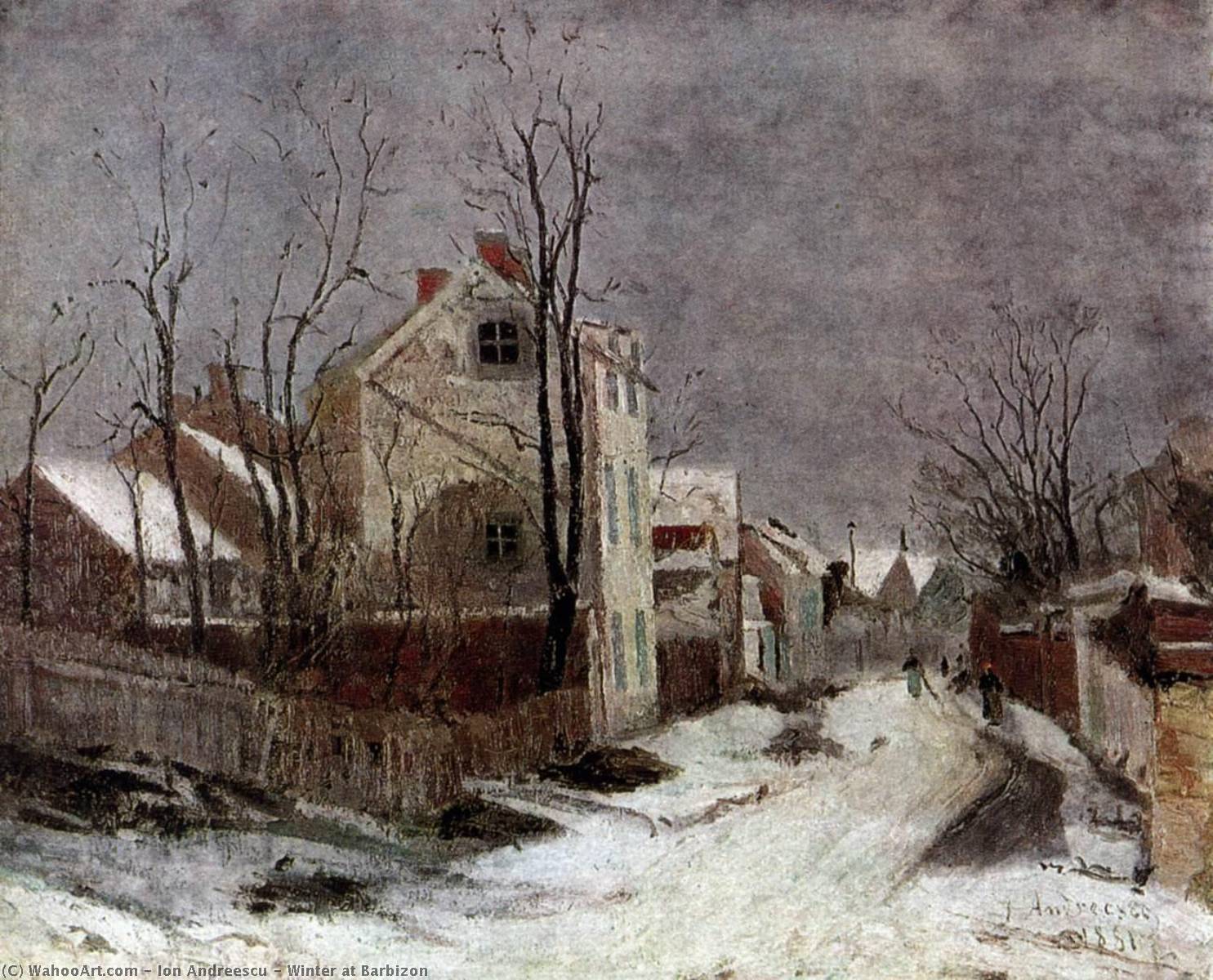 Order Paintings Reproductions Winter at Barbizon, 1881 by Ion Andreescu (1850-1882, Romania) | ArtsDot.com