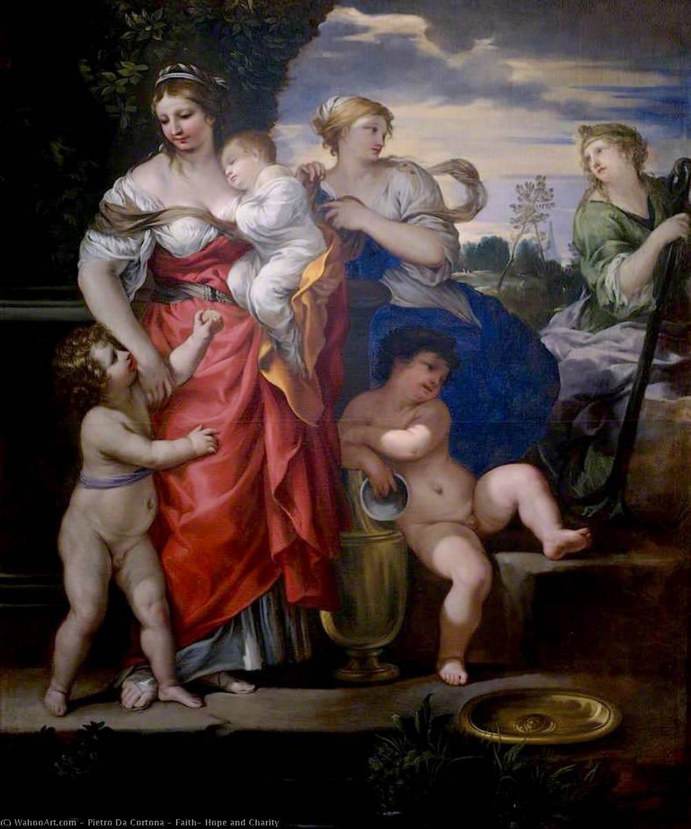 Order Artwork Replica Faith, Hope and Charity, 1640 by Pietro Da Cortona (1596-1669, Italy) | ArtsDot.com