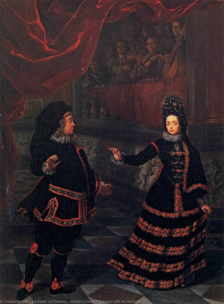 Buy Museum Art Reproductions Electress Palatine Dancing with Her Husband by Johan Francois Douven (1656-1727, Netherlands) | ArtsDot.com