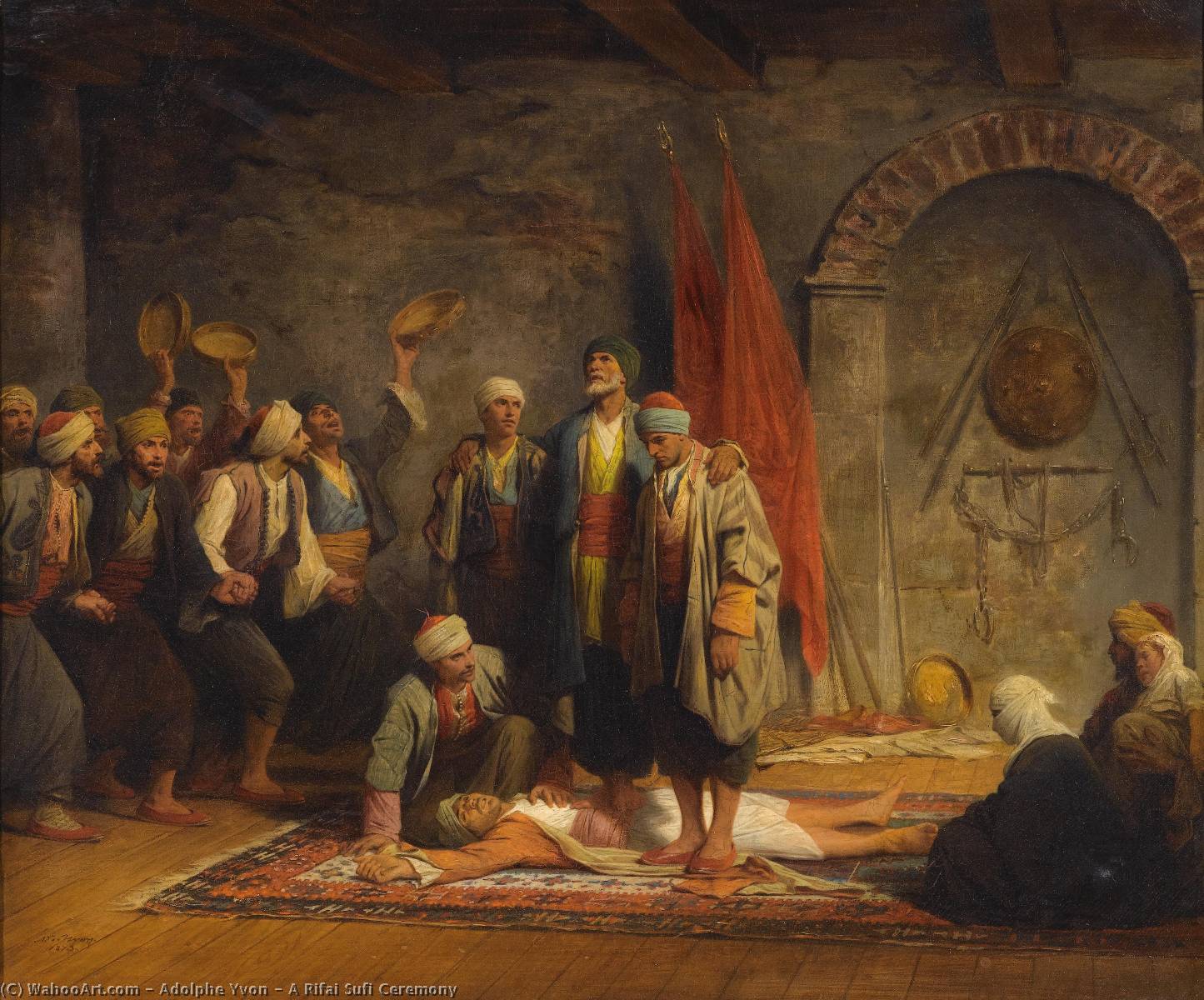 Buy Museum Art Reproductions A Rifai Sufi Ceremony by Adolphe Yvon (1817-1893) | ArtsDot.com