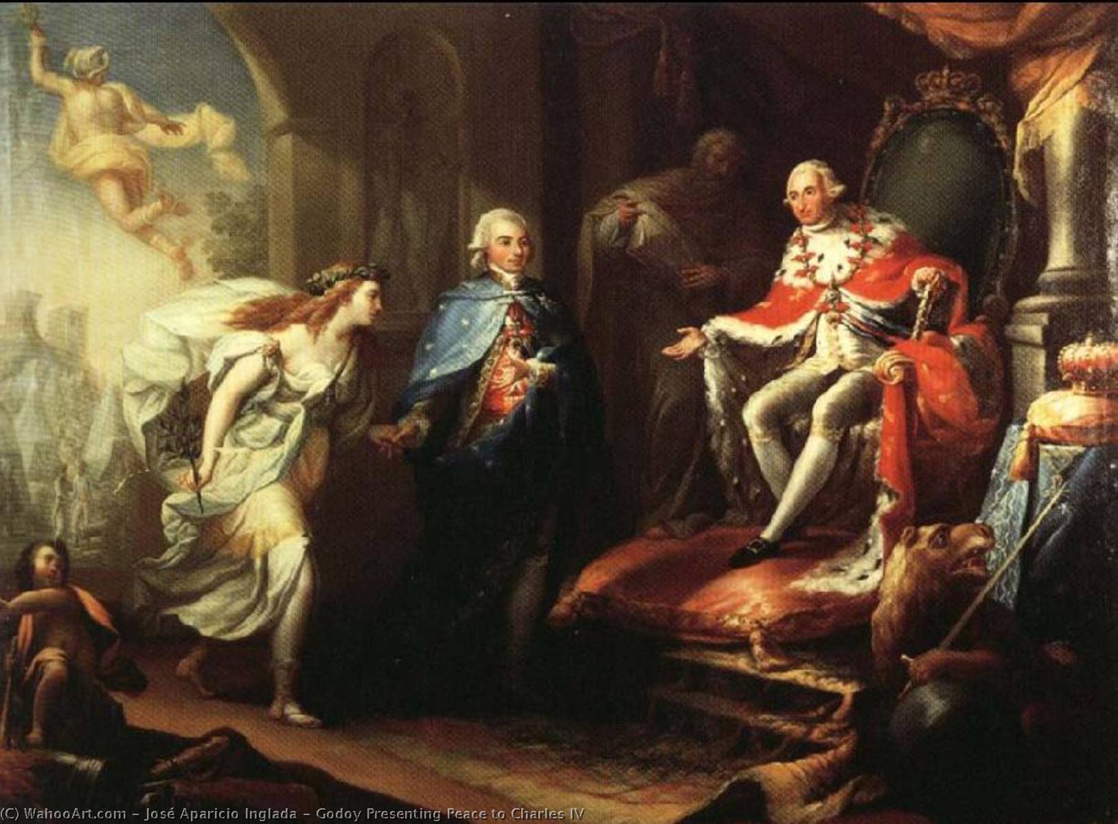 Buy Museum Art Reproductions Godoy Presenting Peace to Charles IV, 1796 by José Aparicio Inglada (1773-1838) | ArtsDot.com