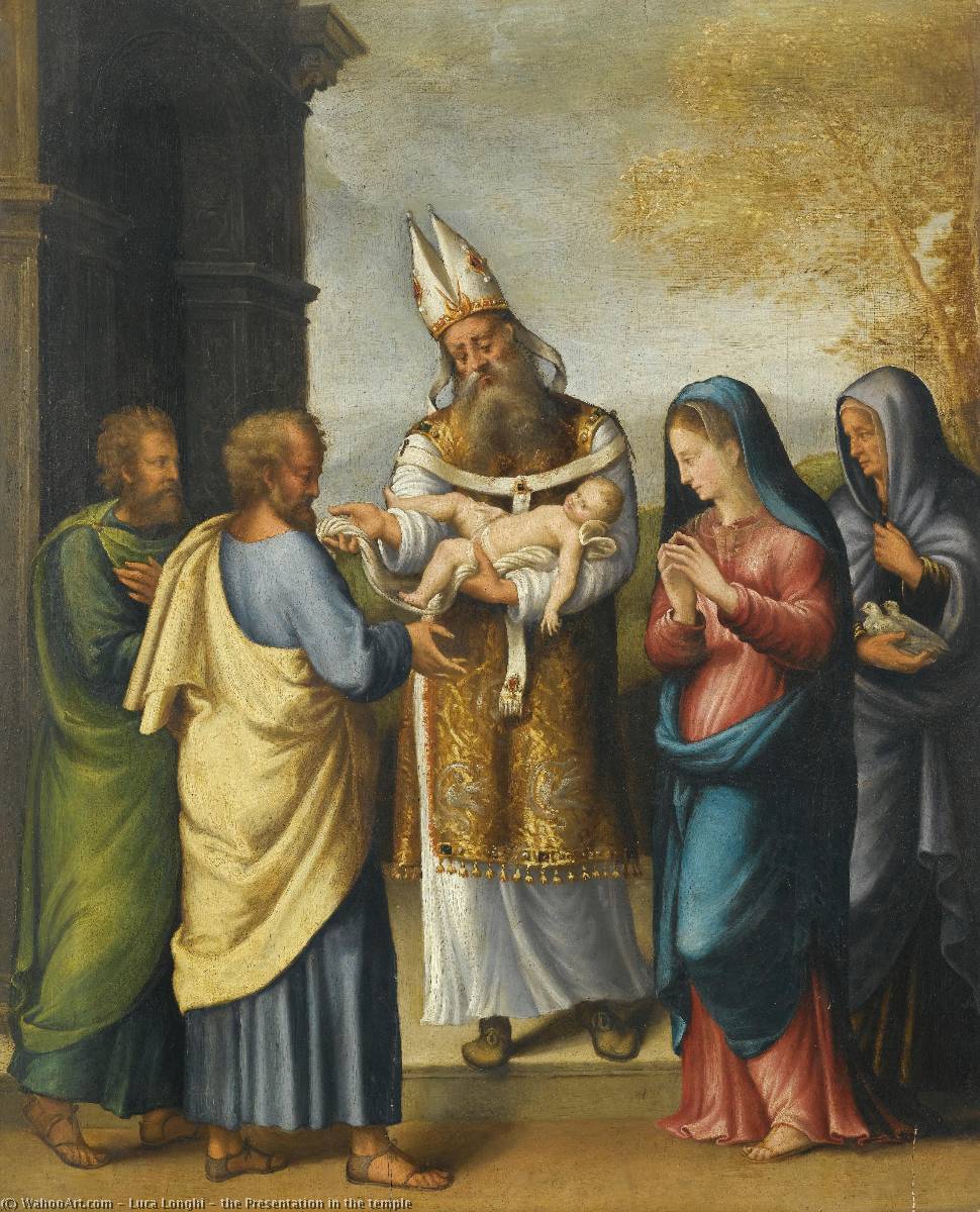 Order Oil Painting Replica the Presentation in the temple by Luca Longhi (1507-1580) | ArtsDot.com