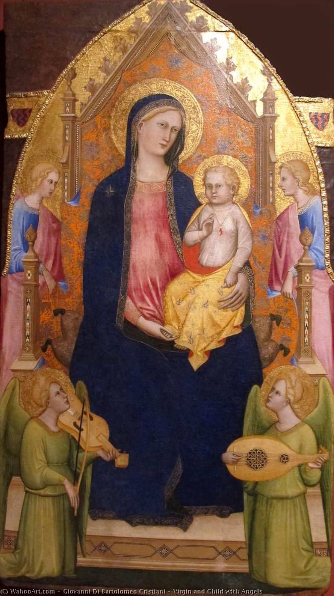 Virgem e criança com anjos por Giovanni Di Bartolomeo Cristiani Giovanni Di Bartolomeo Cristiani | ArtsDot.com