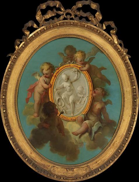 Buy Museum Art Reproductions Putti with a Medallion by Charles Dominique Joseph Eisen (1720-1778) | ArtsDot.com