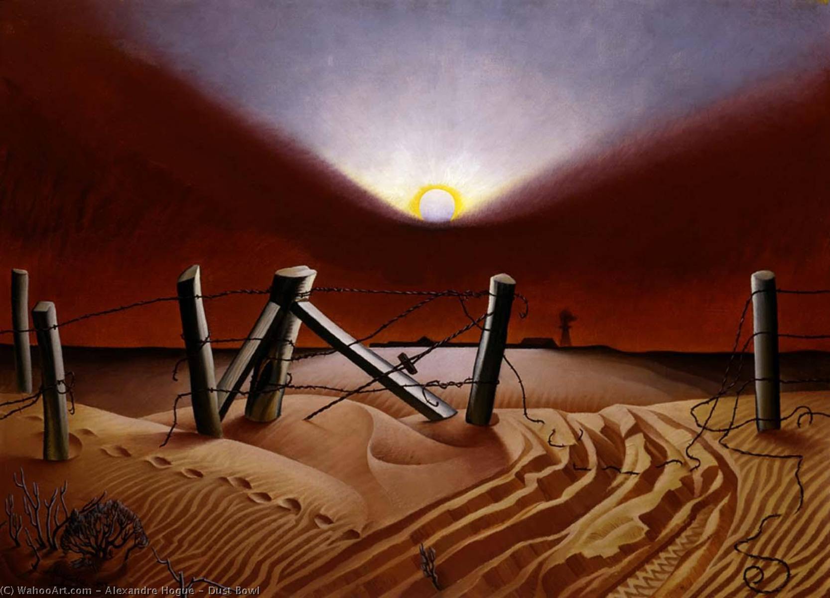 Order Oil Painting Replica Dust Bowl, 1933 by Alexandre Hogue (Inspired By) (1898-1994, United States) | ArtsDot.com