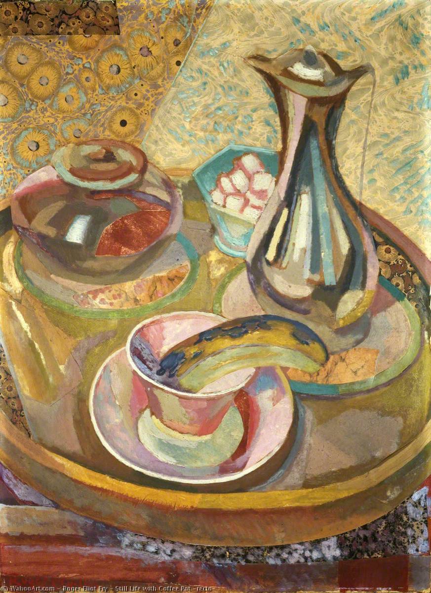 順序 油絵 コーヒーポット(レクト)で静物生活, 1915 バイ Roger Eliot Fry (1866-1934) | ArtsDot.com