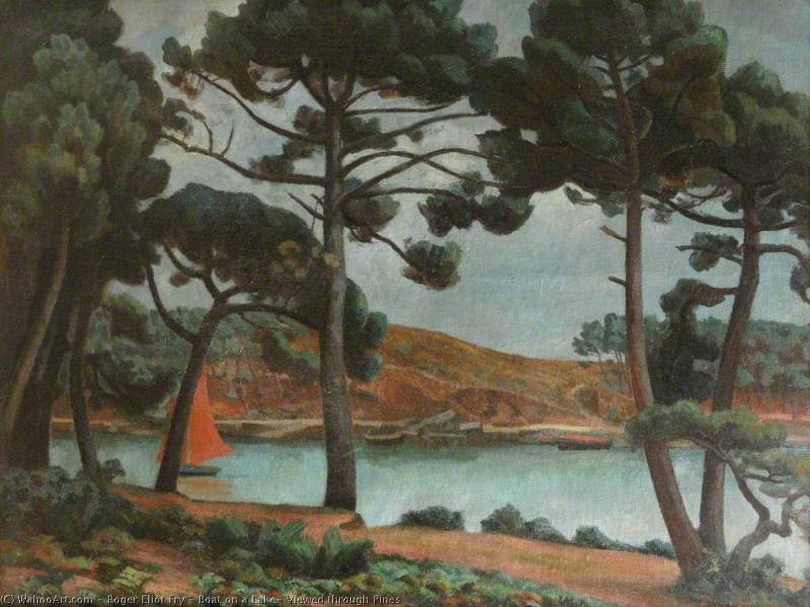 Order Paintings Reproductions Boat on a Lake, Viewed through Pines, 1920 by Roger Eliot Fry (1866-1934) | ArtsDot.com