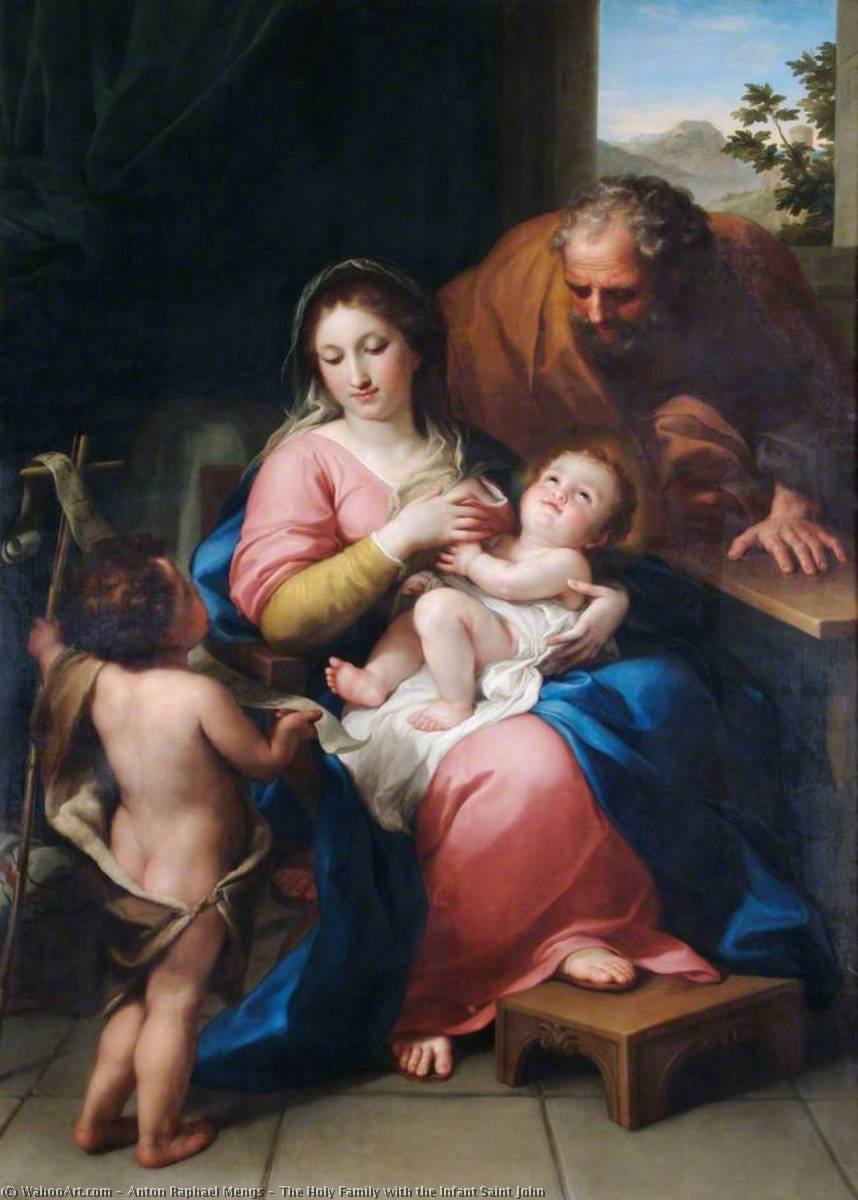 Ordinare Riproduzioni Di Quadri La Sacra Famiglia con San Giovanni Bambino, 1765 di Anton Raphael Mengs (1728-1779, Czech Republic) | ArtsDot.com