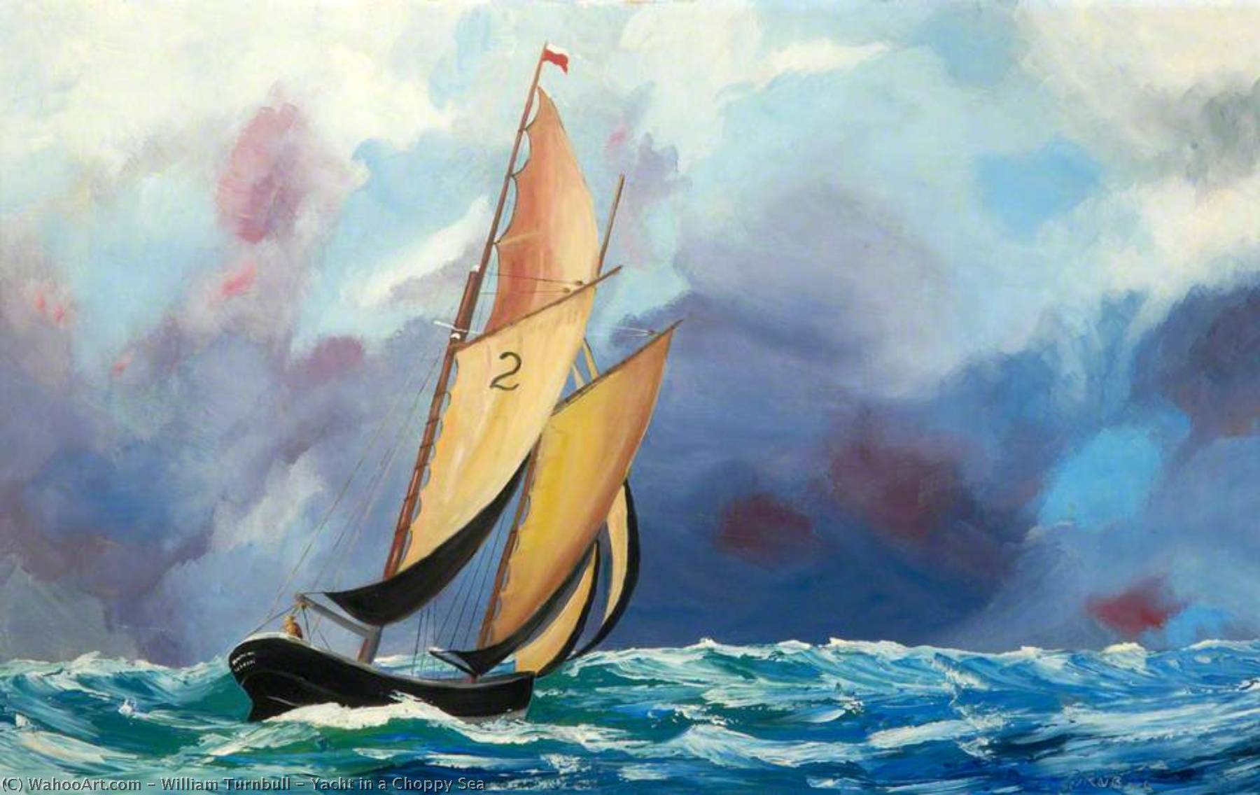 Yacht in a Choppy Sea by William Turnbull (1922-2012, Scotland) William Turnbull | ArtsDot.com