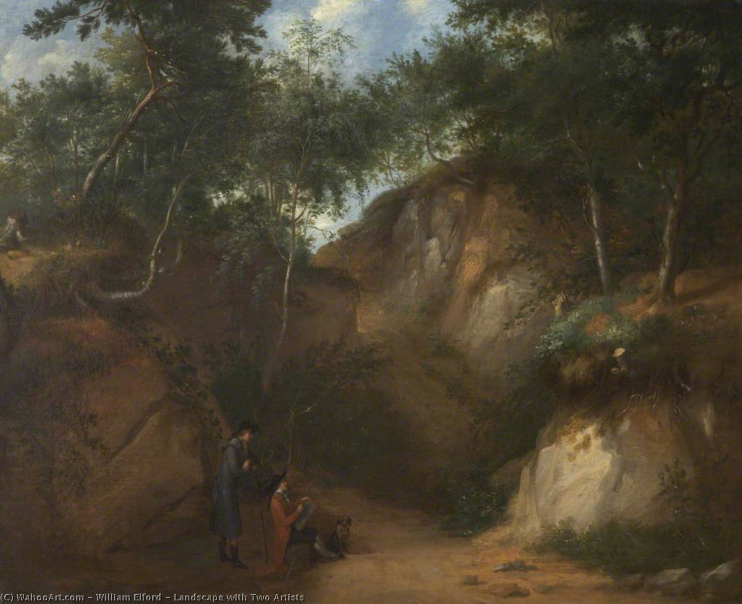 Order Oil Painting Replica Landscape with Two Artists, 1802 by William Elford (1749-1837) | ArtsDot.com